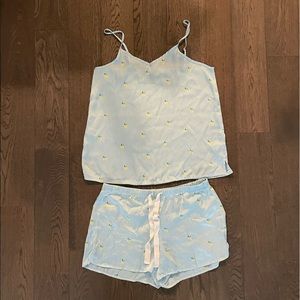 LOFT lemon print pajama set, size small